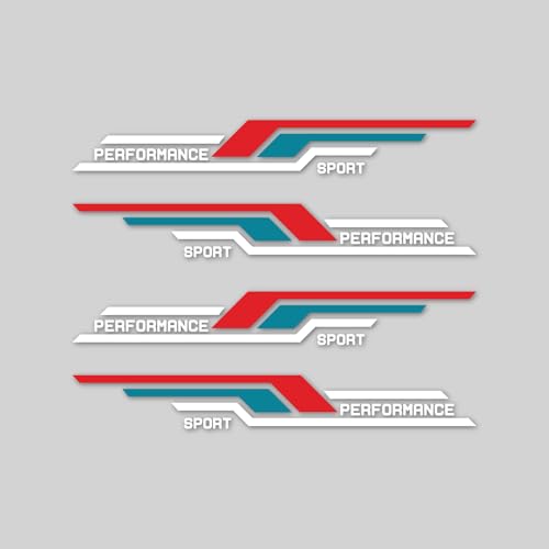 Image of 4Pcs Sports Performance Sticker for Car Wiper Stickers All Cars Rear Wiper Car Sticker Exterior Decal Vinyl L x H 10 x 1.5Cm (Multicolor 2)