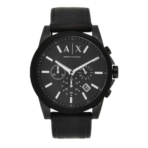 Armani Exchange A|X Chronograph Black Leather Watch for Men