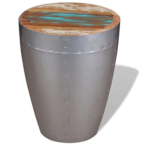 Tabouret en bois massif recyclé pour manque de place - Table d'appoint rétro - 4