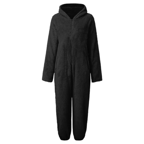 Girl's Bear Hooded Fleece Jumpsuits Sherpa Fleece Warm Halloween Costume - image 4