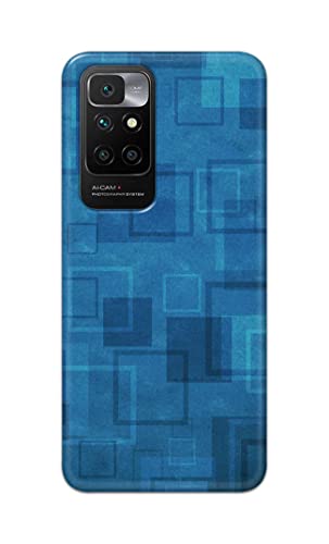 Image of Printed Hard Back Cover Case for Mi Redmi 10 Prime Back Cover (Plain Azure Blue) -1302