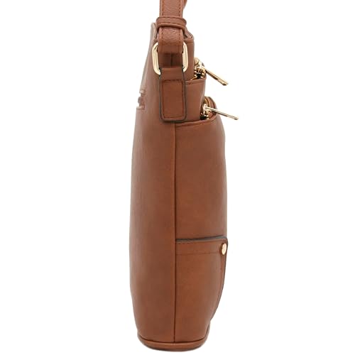 Image of ALYSSA Triple Zip Pocket Large Crossbody Bag