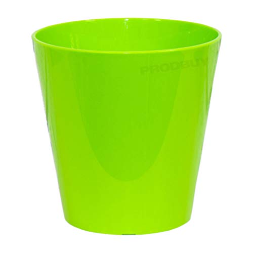 ProdBuy Limited 2 x 14cm Round Plastic Plant Pot Cover Troughs (Green)