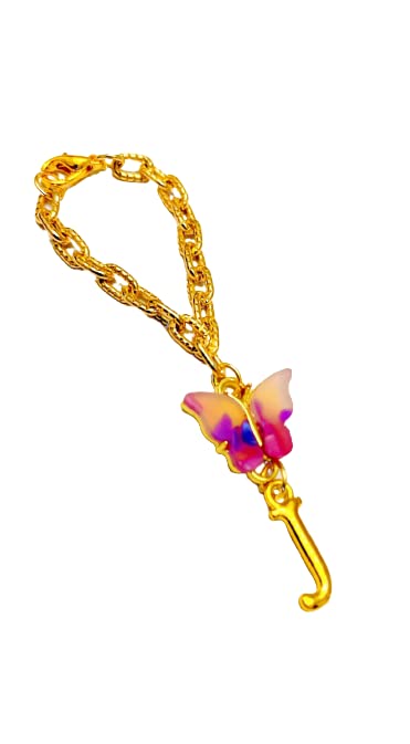 Morel Sturdy Rose Gold Watch Charm of Pink and Purple Butterfly and J Initial Diamond Alphabet Pendant, Watch Charm, Watch Accessories, Giftable for Wife, Sister or Friends Pack of 1 (B0B1P9R1DQ) Amazon Price History, Amazon Price Tracker