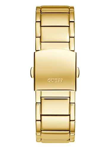 Guess US Men's Black and Gold-Tone Square Multifunction Watch, one