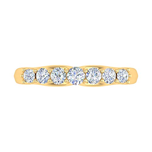 1/2 Carat 7-Stone Diamond Wedding Band Ring in 14K Gold (SI1-SI2 Clarity)2