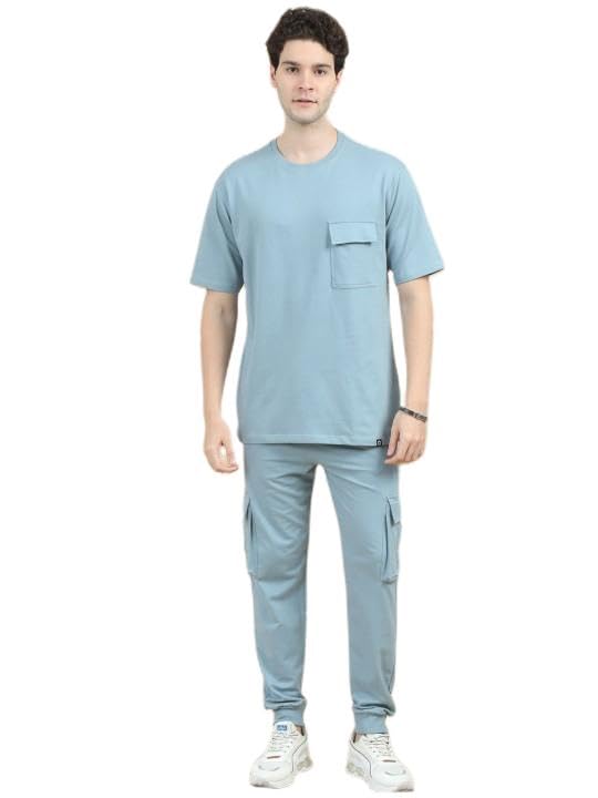 bushirt Men’s Oversized Cotton Co-Ord Set | Trendy T-Shirt & Joggers Night Suit for Men | Comfortable Pyjama & Loungewear Set for Summer, Travel and Night Wear-picture-45