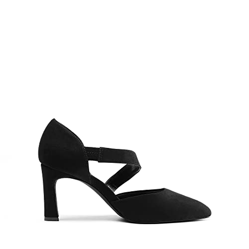 DREAM PAIRS Women's High Heels Comfortable Work Pumps,Black-Suede,10 - image 3