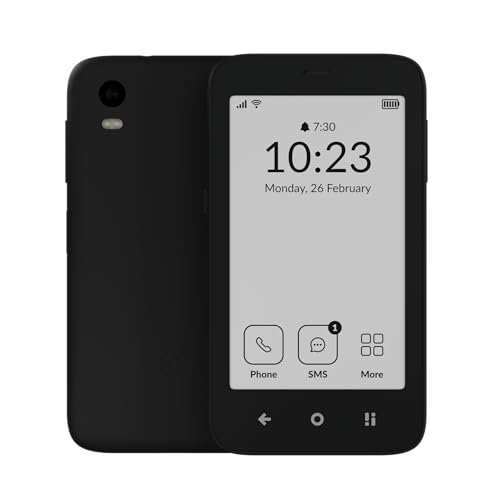 mudita Kompakt E Ink Handy & Zubehör-Set für Digital Detox Offline+ Modus minimalistisches Design Dual SIM ohne Apps weltweit nutzbar Schwarz