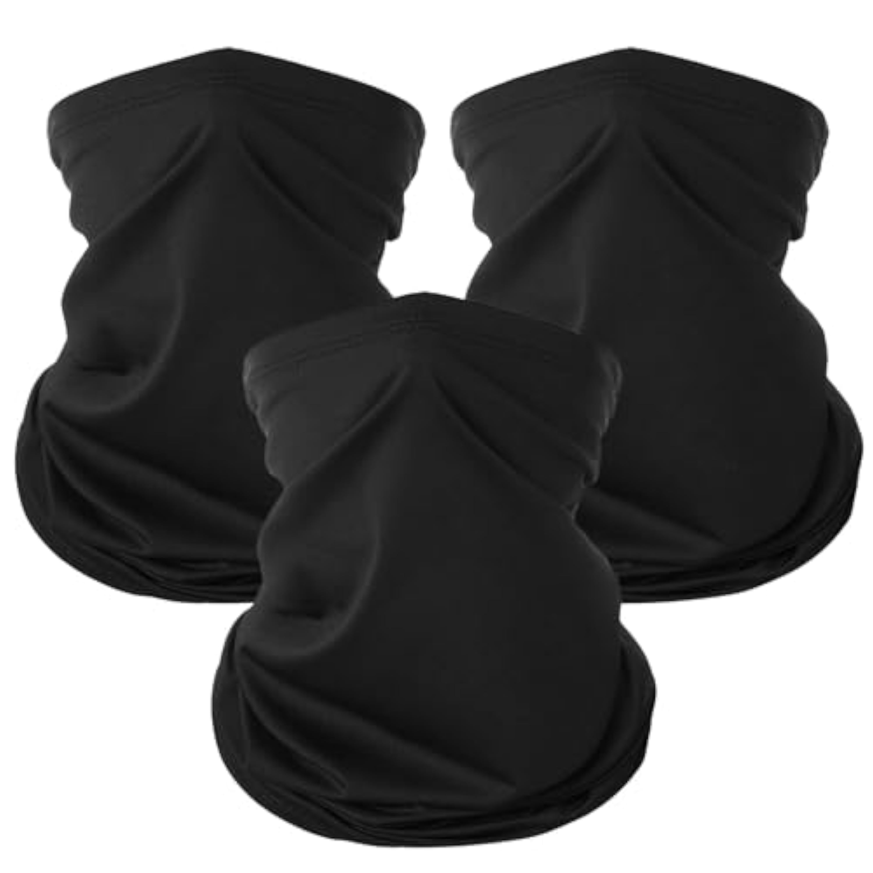 KEYRI 3 Piezas Pañuelo de Hombre Mujer Calentador de Cuello Braga Cuello Moto Mascarilla Multifuncional Deporte Calentador Pasamontañas Máscara de Esquí Ciclismo Senderismo Correr (3 Negro)