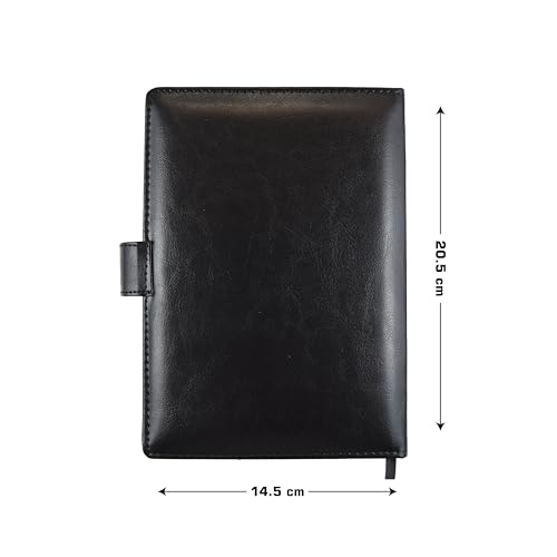 Image of Cubic A5 Foambound Leather Notebook Black | 160 Pages | Soft Cover | Button Closure | Premium Journal for Office, School, Notes, Journaling | Elegant, Durable & Compact Design
