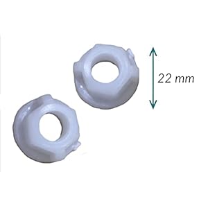 Elegant Casa Western Toilet Seat Cover Screw, Nuts and Washers Hinges Kit Clamp Plastic White Colour 1 Pair Set Size 70mm X 75mm