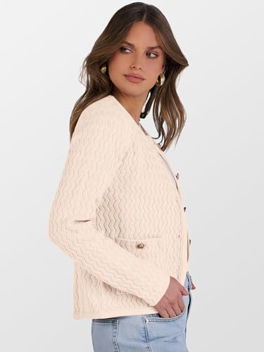 Caracilia Women's 2025 Fall Cardigan Sweaters Knitted Dressy Casual Jackets Trendy Outfits4