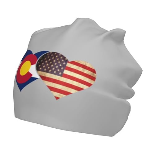 Colorado State American Flag Children Hip Hop Knitted Hat Kids Elastic Leisure Knit Cap Warm Sleep Beanies Black