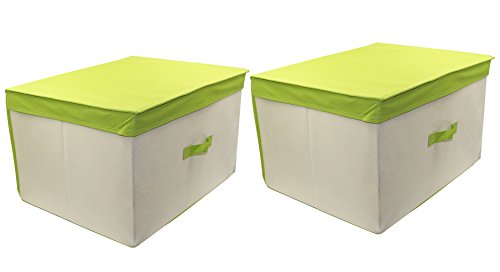 ESYLIFE Foldable Storage Containers for Clothes Storage Boxes with Lids ,Set 2