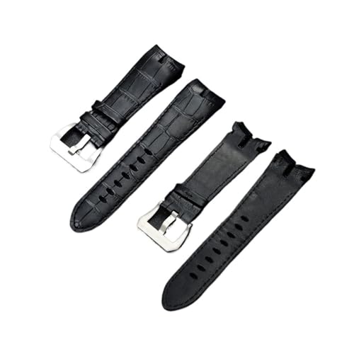 Bracelet montre silicone souple noir 28mm anti-usure