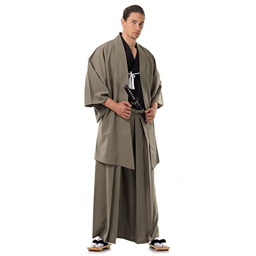 PRINCESS OF ASIA Japan Samurai Kimono Set 3 Teile Kendo Gi + Hakama + Haori M L XL (Beige & Schwarz) Cover