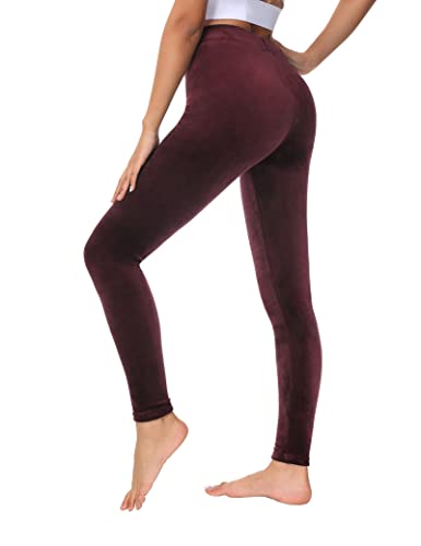 Dolcevida Velvet Leggings for Women High Waist Buttery Soft Warm