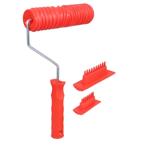 TOVINANNA Juego de Rodillos Plástico Rojo Diseño Creativo Fácil de Limpiar para Pintar Vetas de Madera Adecuado para Decorar Tu Hogar y Crear Manualidades