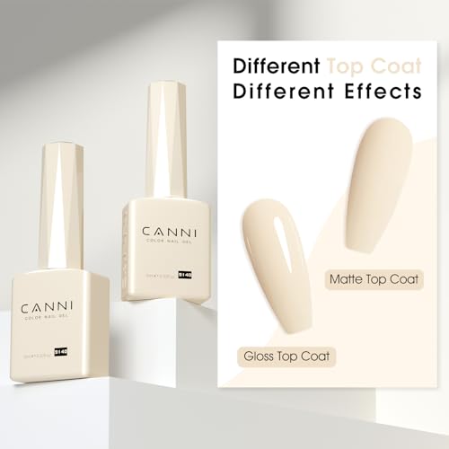 Image of CANNI 9ml White Nude Gel Nail Polish, High Gloss UV LED Soak Off Gel