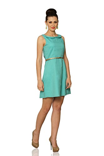 Image of Miss Chase Women's Mint Blue Collared Skater Dress