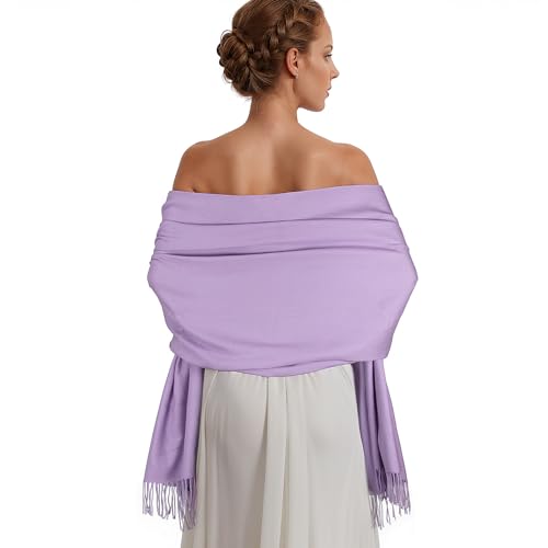 Pashmina Shawl Wraps for Women Large Winter Scarf Soft Shawls and Wraps for Evening Dresses Shawl for Wedding Lavender