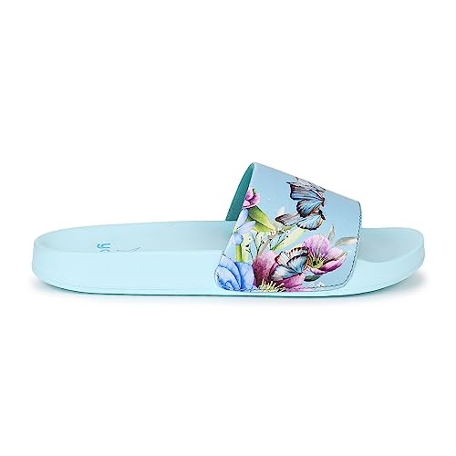 Image of YOHO Tropica Printed Comfortable Women Slides | Stylish Rainy Footwear & Waterproof Monsoon Sandals | Soft Inner Lining On Strap