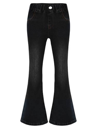 Kids Cowgirl Cute Flare Bootcut Jeans Bell Bottoms Slim Fit Jeans for Girls Casual Denim Long Pants Size 5-16