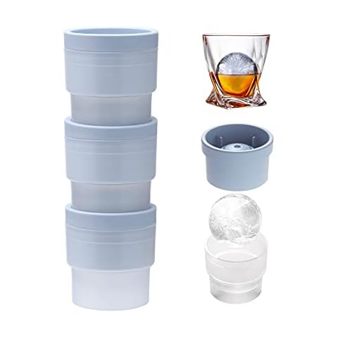 LORSIA Ice Ball Molds, Set of 4, Slow-Melting Stackable Ice Cube Maker, 2.5 Inch big Ice Spheres for Whiskey Cocktails Juice Beverages Bourbon Cover