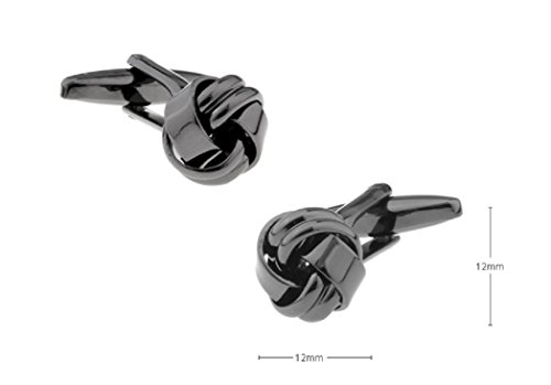 Mancuernillas negras MRCUFF con 2 bandas en caja regalo miniatura 2