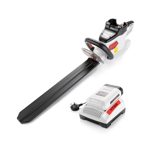 Vitinni 40V Cordless Hedge Trimmer - 40V 2Ah Battery and Rapid Charger Included, 60 Minute Run time, Precise Trimming Grass Cutter, Lightweight Cordless Design