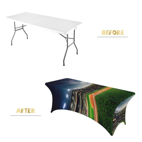 Nappe de table en élasthanne vert de 1,8m pour décorer vos buffets de fête