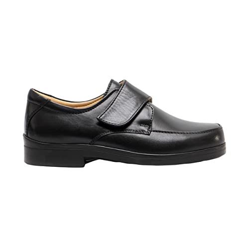 Roamers   Zapatos Casual para pies Extra amplios Modelo Wide Fitting diseño con con Cierre Adhesivo Hombre Caballero   Vestir/Trabajo (44 EU) (Negro)