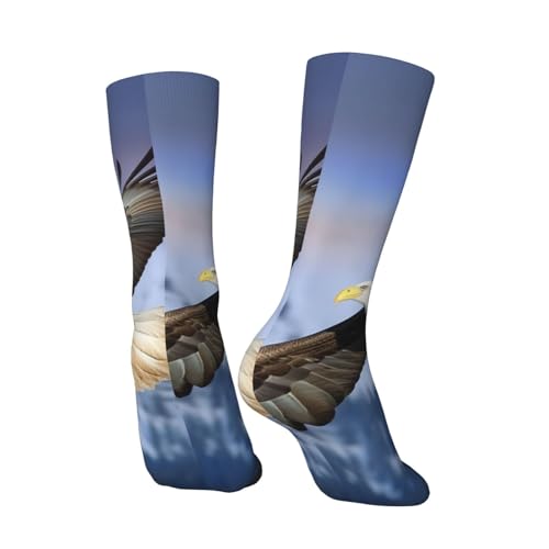 Bald Eagle Flying Crew Socks Women Men Cushioned Athletic Socks Adult Calf Socks Casual Above Ankle Sock2