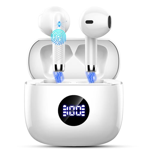 Wireless Earbuds, Bluetooth Headphones 5.4 HiFi Stereo, in Ear Earphones with ENC Noise Cancelling Mics, 40H Playback Bluetooth Earbuds with Mini Case, IP7 Waterproof Ear Buds with LED Display, USB C