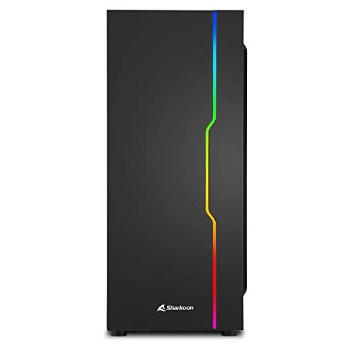 Gabinete para PC Sharkoon RGB Slider Mid-Tower con ventilador de 12 cm y tira LED RGB, negro miniatura 2