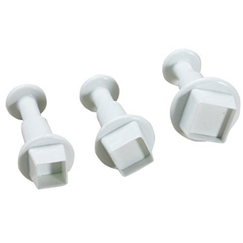 Sxmrmnx 3 Stueck/Set quadratische Form Kuchenstoessel Set Fondant Zuckerrohr Dekorieren Werkzeuge ()
