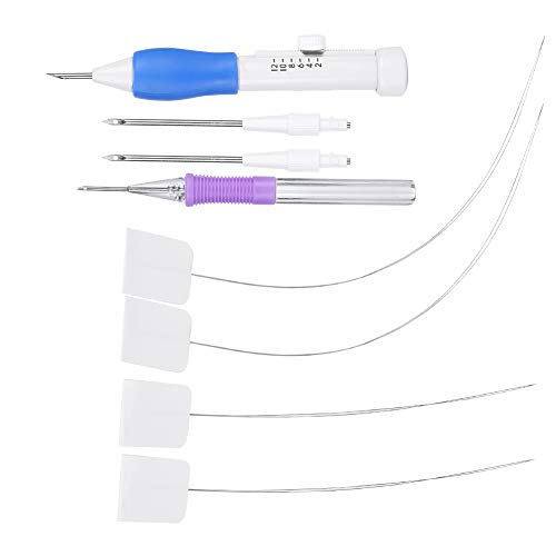 Aguja Magica para Bordar, Ajustable Punch Needle, Enhebradoras De Agujas,Kit de Aguja de Punzonado de Punto de Cruz de Bordado Adecuado para Manualidades, Costura y Bordado