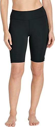 Coolibar UPF 50+ Women's Santa Cruz Swimming Shorts - Sun Protective (X-Large- Black)