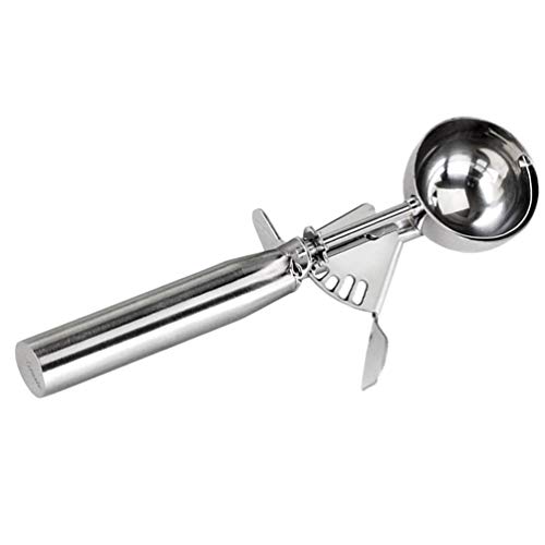 Colher de sorvete de aço inoxidável com 3 peças da Doitool, colher de sorvete com bandeja de gatilho