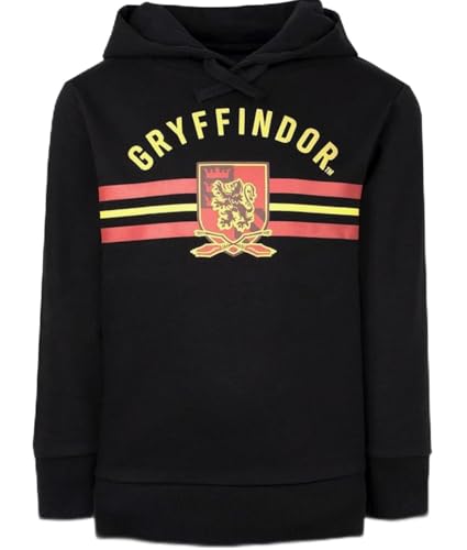 Sweat à capuche Harry Potter noir et jaune Gryffondor pour enfants de 9-10 ans