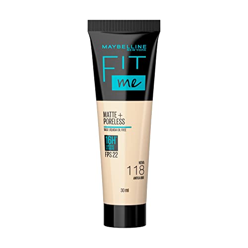 Base Líquida Maybelline NY Fit Me Matte FPS 22 Cor 118 (Antiga B8...