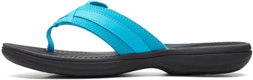 Image of Clarks Womens Breeze Sea Flip-Flop Sandals - Comfortable Flip Flop with Adjustable Hook and Arch Support - Casual Summer Wearing Cloudsteppers for Everyday