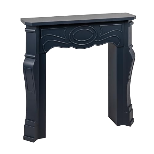 Image of Creative Co-Op Small Victorian Decorative Fireplace Mantel, Blue Finish