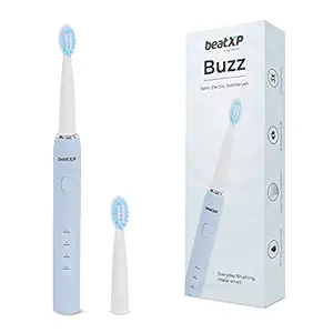 beatXP Buzz Electric Toothbrush for Adults with 2 Brush Heads & 3 Cleaning Modes|Rechargeable Electric Toothbrush with 2 Minute Timer & Quadpacer|19000 Strokes/min with Long Battery Life (Blue) at Rs. 299