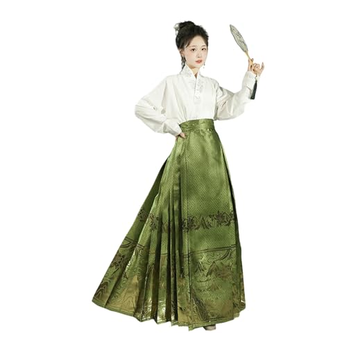 Jupe cheval brocart d'or haut de gamme style Ming pour femme active