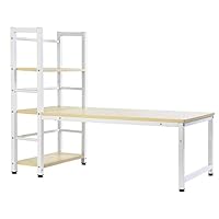 【ナチュラル】H型PCデスク ロータイプ一体型 ラック付きデスクワークデスク木製 Amazon | H型PCデスク ロータイプ一体型 ラック付き デスク ワーク