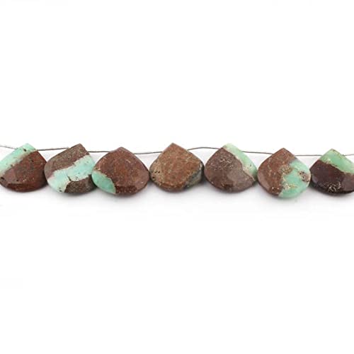Chrysoprase bio briolettes facettées cœur 28x29mm fil 8.5 pouces LKBEADS SB2141