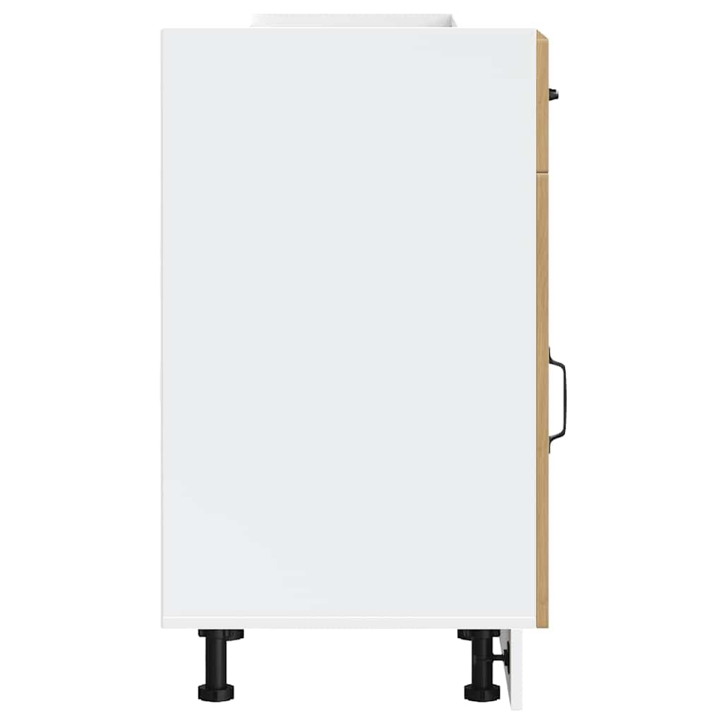 vidaXL Küchen-Unterschrank Lucca Artisan-Eiche Holzwerkstoff, Spülenunterschrank, Schrank Küche, Lagerschrank, Unterschrank für Küche, Küchenzeile