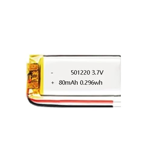 Batería 501220 3,7V 80mAh de polímero de litio recargable para dispositivos electrónicos